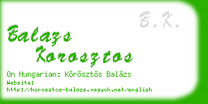 balazs korosztos business card
