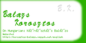 balazs korosztos business card